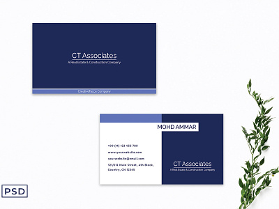 Free Blue Innovative Minimal Business Card Template graphic design