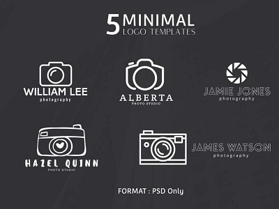 5 FREE MINIMAL PHOTOGRAPHY LOGOS best logo best minimal logo free minimal free minimal photography logo free photography logo templates logo templates photography logo