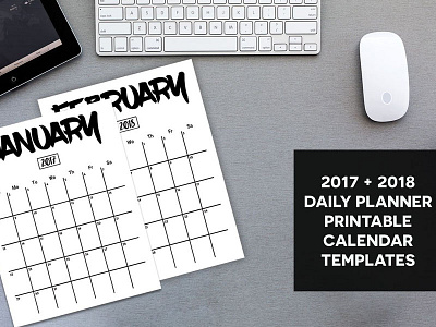 Planner Calendar 2017 & 2018 2017 calendar daily personal planner printable weekly yearly