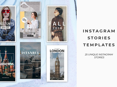 25 Instagram Stories Templates beautiful clean fashion instagram layout minimal pack post simple stories template