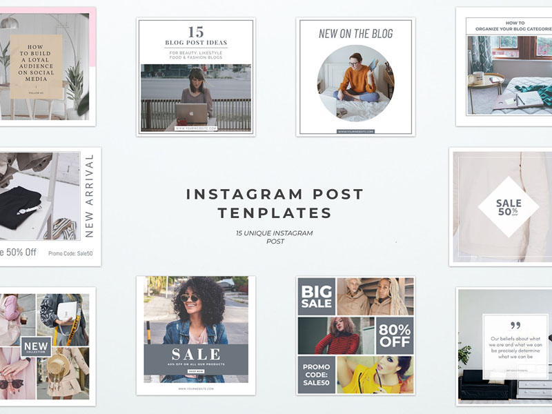 Simple Instagram Post Templates by Mohammad Usama for CreativeTacos on ...