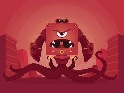 It's Mon(ster)day! character design graphic illustration monster robot vector