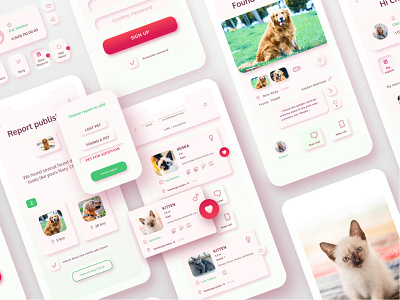Find&Adopt Pet app adoption animals app charity design dribbble interaction mobile neumorphic neumorphism pet pet care pets ui ux uxui