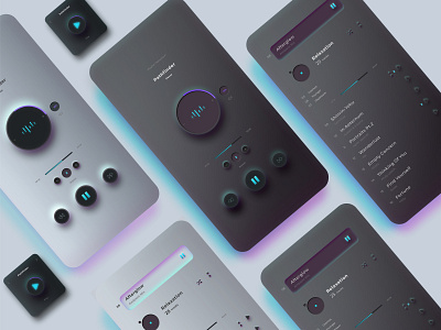 Music player UI app dark dribbble light mobile music music player neomorphism player theme ui ux