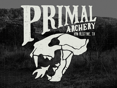 Primal Archery Logo art branding design drawing fishing graphic design hand lettering hunting illustration illustrator logo outdoors procreate skull typography vector wildlife