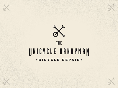Unicycle Handyman Logo bicycle logo oldschool repair shop vintage