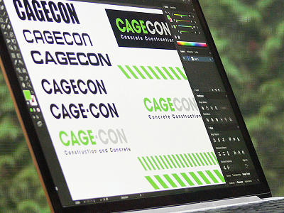 CageCon Concrete Logo Development brand branding concrete construction green identity logo