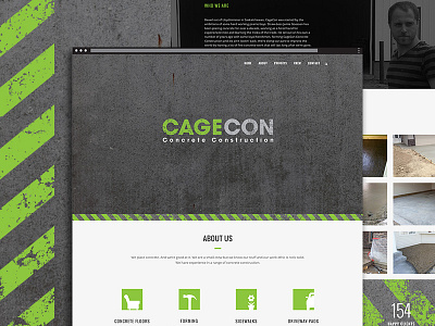 Cagecon Concrete Website construction green one page parallax web web design website