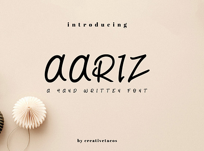 Aariz Handwritten Font logo font