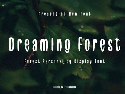 Dreaming Forest Display Font brush font handmade font typography font