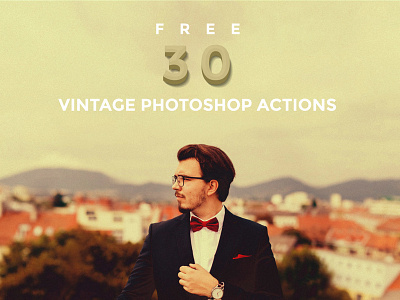 30 Free Vintage Photoshop Actions Bundle 1 click action non destructive action photoshop action photoshop cs3 action vintage photoshop action vintage retro circle effect