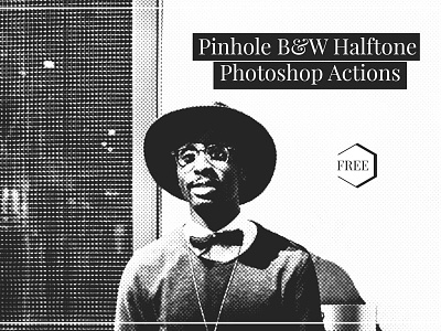 Free Pinhole BW Halftone Photoshop Actions Social Media Cover 11