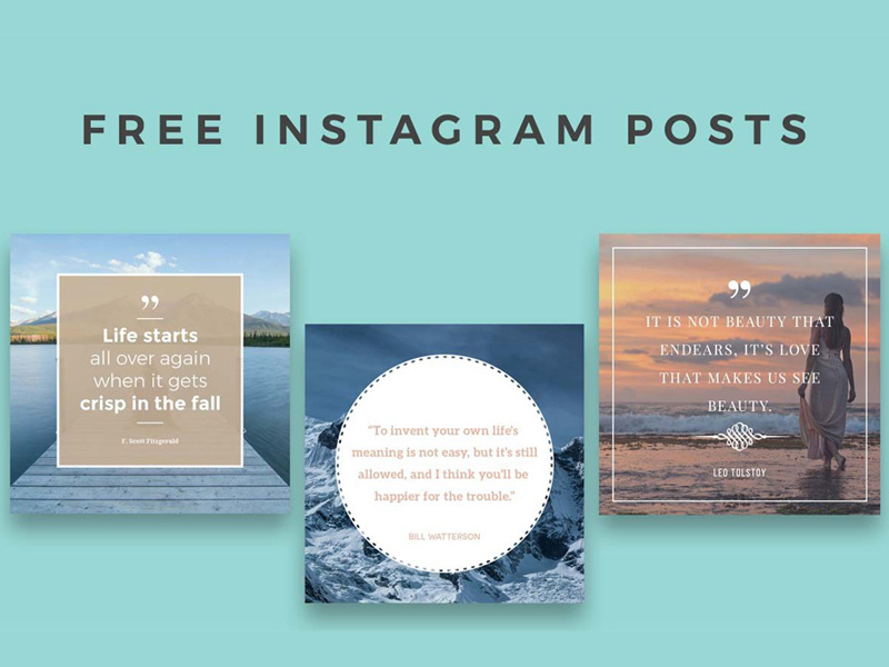 5 Free Instagram Posts Templates instagram photoshop social social pack social media shape psd mask photography promo promotional pack collection insta png blogger web web elements