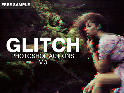 Free Glitch Photoshop PSD Template V.3