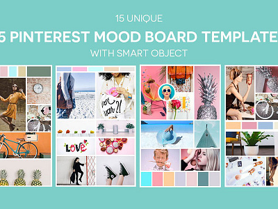 Pinterest Mood Board Templates Display blogger board branding business graphics logo minimal object pinterest promotion smart templates