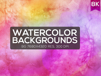 12 Watercolor 8K Backgrounds