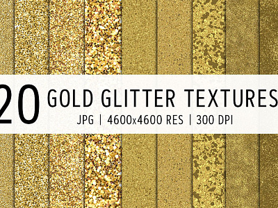 20 Gold Glitter Textures