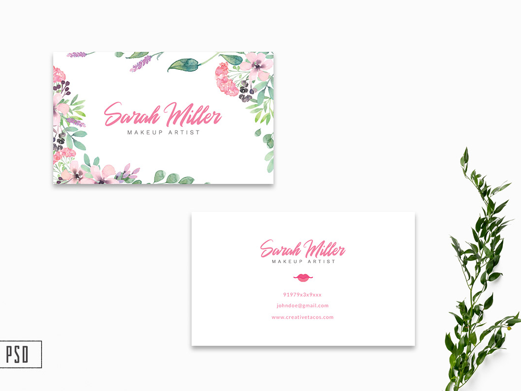 Free Floral Business Card Template V2 by Farhan Ahmad on Dribbble