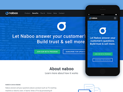 Naboo AI Technology ai branding e commerce logo design naboo responsive technology ui ux web design widget