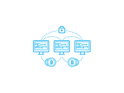 Blockchain technology icons