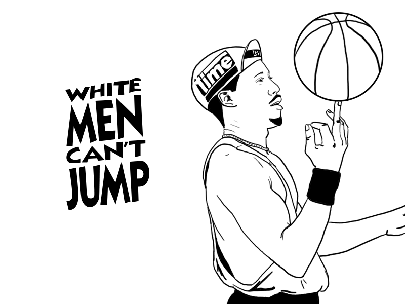 White Men Can't Jump ball basketball blackandwhite fingerroll illustration wesleysnipes whitemancantjump