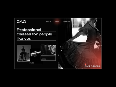 JAO classes main hero black class classes dance dancing design gradient half hero image layout main music new site ui website website builder