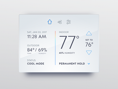 Home Monitoring Dashboard // 021 021 ac air conditioned daily dailyui dashboard home monitoring temperature ui unit