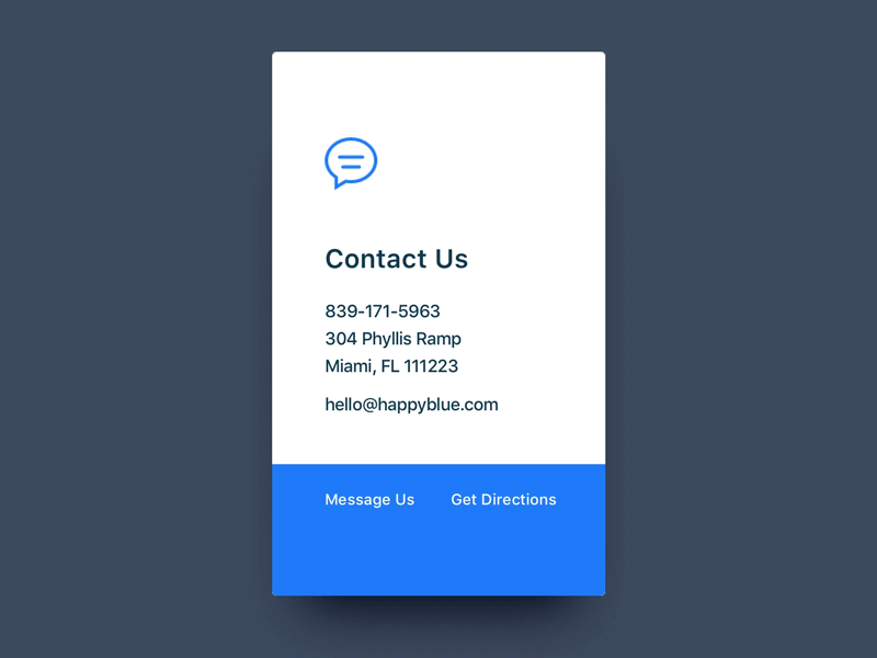 Contact Us // 028 028 animation component contact daily details info message send ui us widget