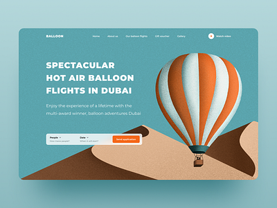 Hot Air Balloon Ride - Landing page