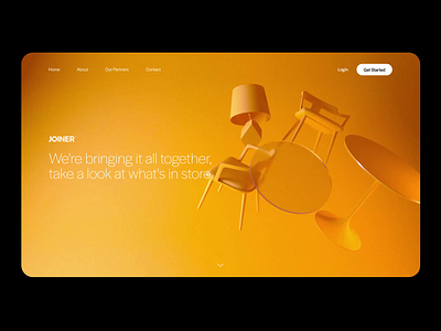 Landing Page - JOINER 3d 3d animation animation furniture home page landing page splash page ui ux web design