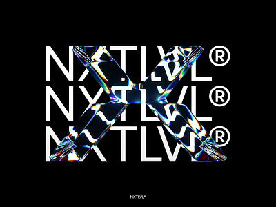 NXT LVL® - Branding 3d artist management branding cinema4d iridescent logo music octane record label render typography