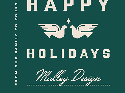 Happy Holidays! christmas doves holiday illustration typography winter