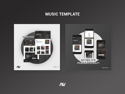Music Template - Website Concept design landing page mahfworks minimal responsive design responsive website typography ui