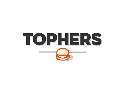 Tophers branding burger fast food food identity logo logo design orange restaurant