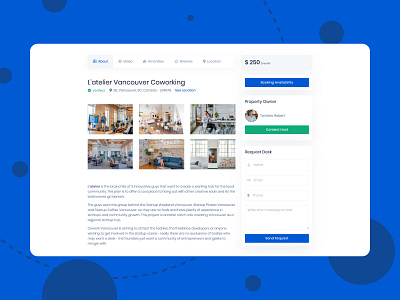 Office Space Listing Page blue booking bootstrap bootstrap4 clean corporate directory gallery images light listing modern office space template theme themesberg ui website website design