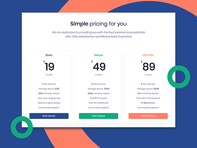 Pricing cards from Pixel Pro Bootstrap UI Kit by Themesberg on Dribbble