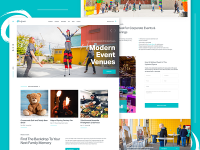 Event Center Website Design event homepage playful ui design website