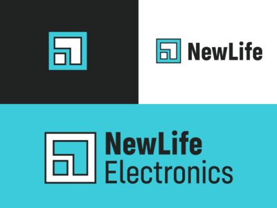 NewLife Electronics - Blocks business technology illustrator logo branding
