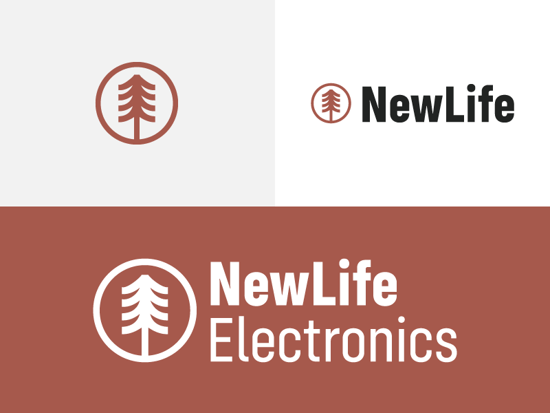 NewLife Electronics - Tree illustrator business logo branding