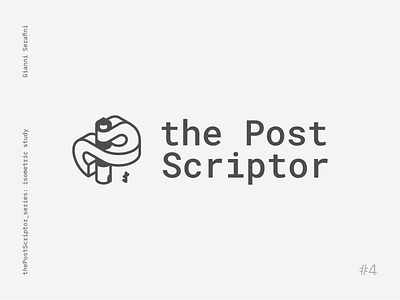 the Post Scriptor logo proposal #1 black and white isometric isometry lighthouse lighthouse logo logo monogram ps roboto thepostscriptor tps