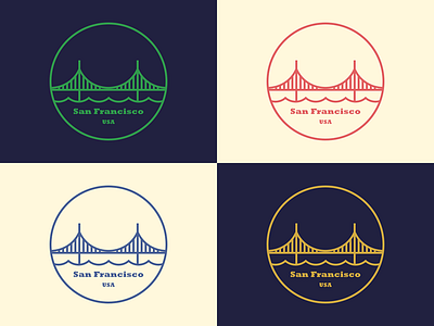 San Francisco II america bridge colors golden gate bridge illustration san francisco sf simple usa