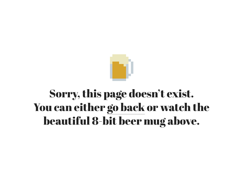 404 Page 404 404 page 8bit animation beer not found page not found pixelart website