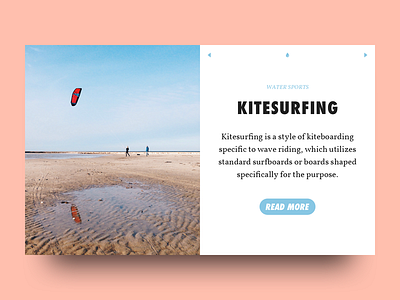 Kitesurfing beach clean concept design hero kitesurfing minimal typography ui web design