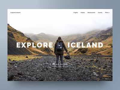 Explore Iceland concept design explore figma hero iceland layout minimal typography unsplash web design website