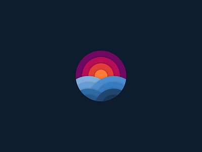 Waves colors design figma illustration ocean sea shapes sky sun sunset waves