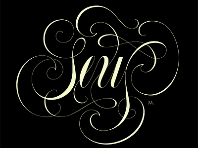 Random Lettering 3 black calligraphy copperplate curves lettering sexy shine swash swirl typography young