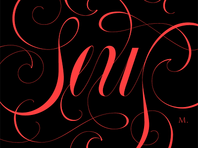 Random Lettering 3 zoom black calligraphy copperplate curves lettering sexy shine swash swirl typography young