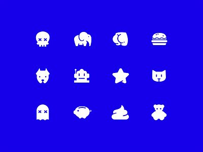 Icons cat dog elephant icons star