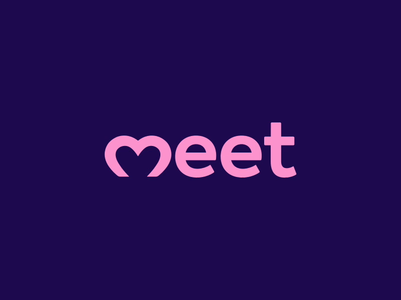 Meet Dating App Logo Concept app branding dating dating app design flat heart icon logo love m meet meetup relationship typography vector