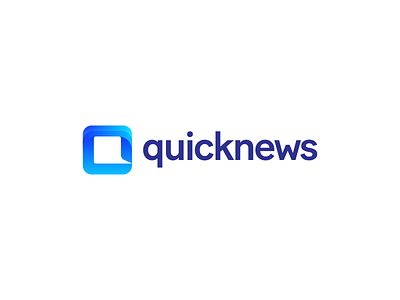 Quicknews blue branding design gradient icon logo media news pictogram q quicknews rounded edges speech bubble square vector